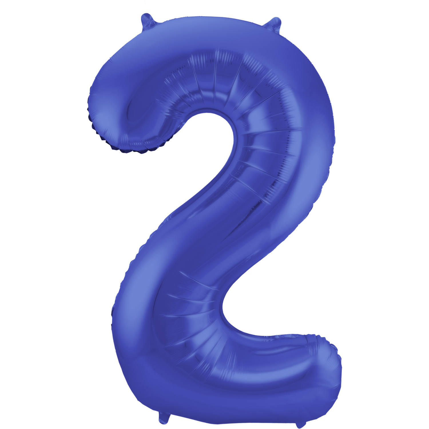 Folienzahl 2 blau metallic matt 34 in / 86cm mit Helium und Gewicht