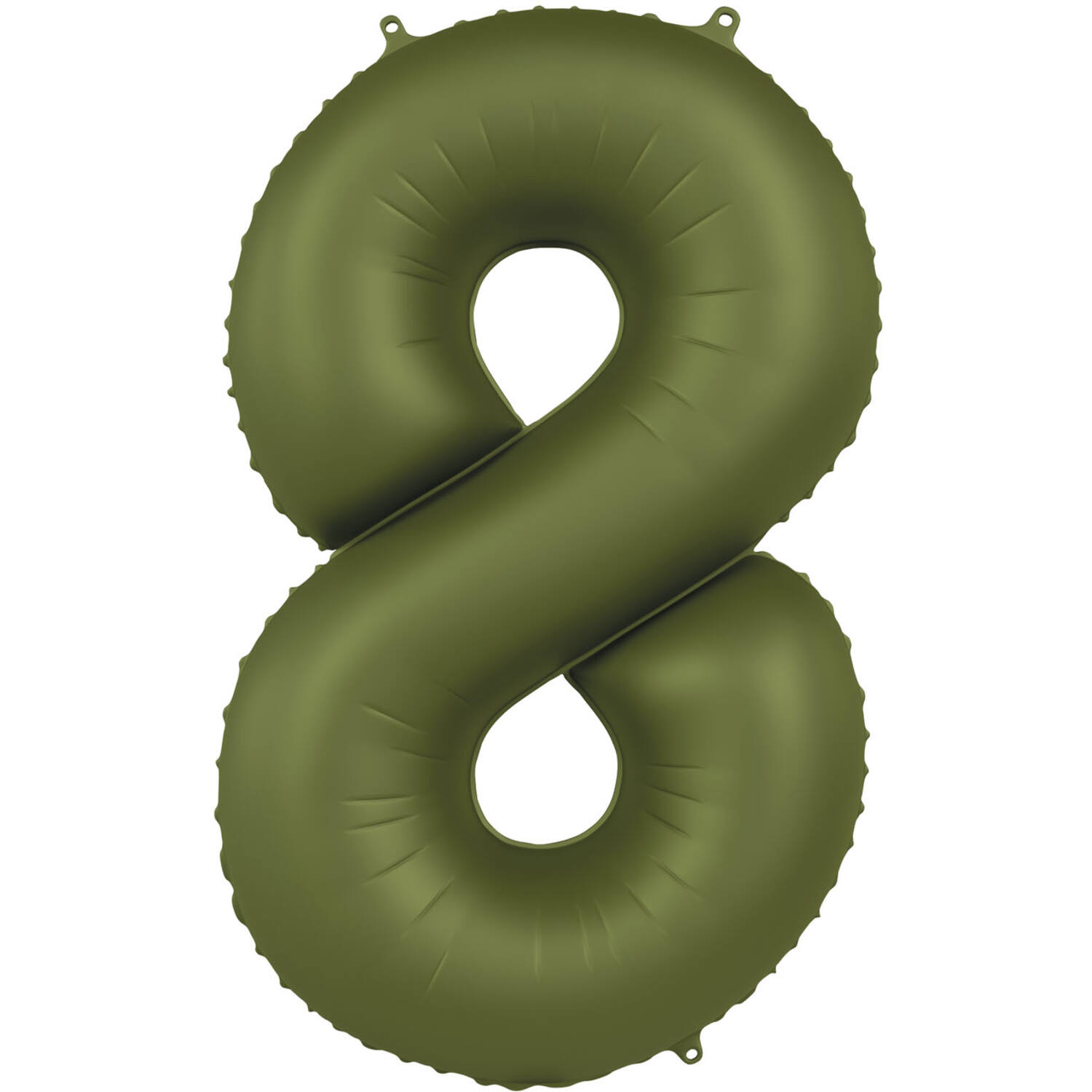 Folienzahl 8 olivegrün ultra matt 34 in / 86cm mit Helium und Gewicht